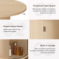 thumbnail image 4 of Hawsaiy 47" Round Dining Table for 4 with Sliding Door Storage Base, Waterproof Scratch-Resistant Wood Top, Modern Farmhouse Kitchen Dining Table, Natural, 4 of 8