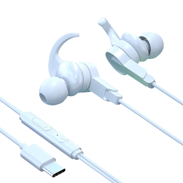 Type C Stereo Wired Headphones with Microphone Noise Isolating Ergonomic for Multiple Devices