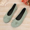 thumbnail image 4 of Xfvqtps Womens Casual Wedge Shoes Comfortable Slip on with Cushioned Insole Lightweight Breathable Solid Color Flats for Work Walking Daily Wear Green, 4 of 9