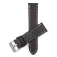 thumbnail image 1 of 24mm wide, Mens' Waterproof, Leather Watch Band Strap, Mat Finish, Stainless Steel Buckle, 1 of 7