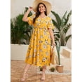 thumbnail image 1 of U.Vomade Women's Plus Size Dress Floral Button Dress, 1 of 6