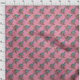 thumbnail image 3 of oneOone Polyester Lycra Fabric Leaves|Bird & Floral Block Printed Craft Fabric BTY 56 Inch Wide, 3 of 4