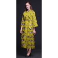 thumbnail image 3 of Bimba Robe Jaune Oiseau Floral et Flowerpecker pour Femmes Robe de Chambre Longue Mariée Préparation Chemise Imprimée Peignoir Filles TG, 3 of 5