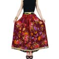 thumbnail image 4 of Bimba Jupe Longue Maxi Plissée Réversible pour Femme à Imprimé Floral Boho Décontractée, 4 of 9