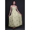 thumbnail image 2 of Bimba Robe à Bretelles Smockée en Georgette pour Femmes à Imprimé de Fleurs et de Chardonnerets Dorés - XX-Grand, 2 of 7