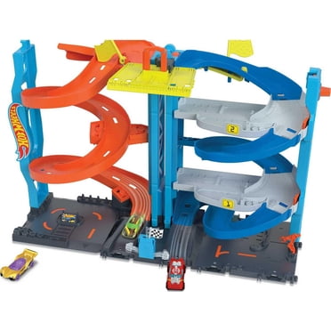 Hot Wheels City Transforming Race Tower Playset, Track Set with 1 Toy Car, Gift for Kids Age 4 Years & Up