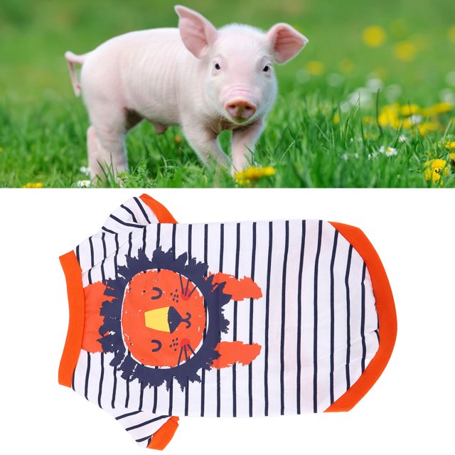 Thin Bottoming T-Shirt For Pets, Durable Pet Mini Pig Clothes Safe Comfortable With Cotton For Spring And Autumn
