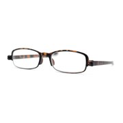 Adjustable Lens Angle Plastic Rectangular Reading Glasses Tortoise +3.0