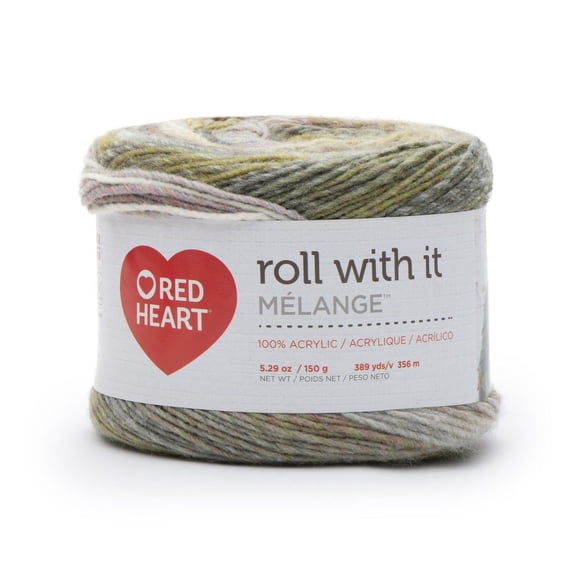 Red Heart® Roll with it melange™ #4 Worsted (Medium) Acrylic Yarn, 5.29oz/150g 389 Yards