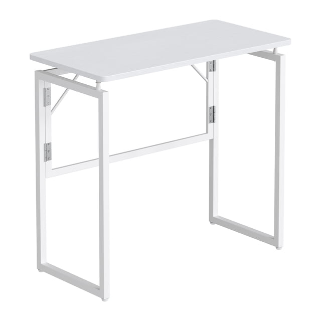 Foldable Computer Desk, Folding Desk, One-Piece Desktop, Small Folding Craft Table, 31.5 x 15.7 Inches, White