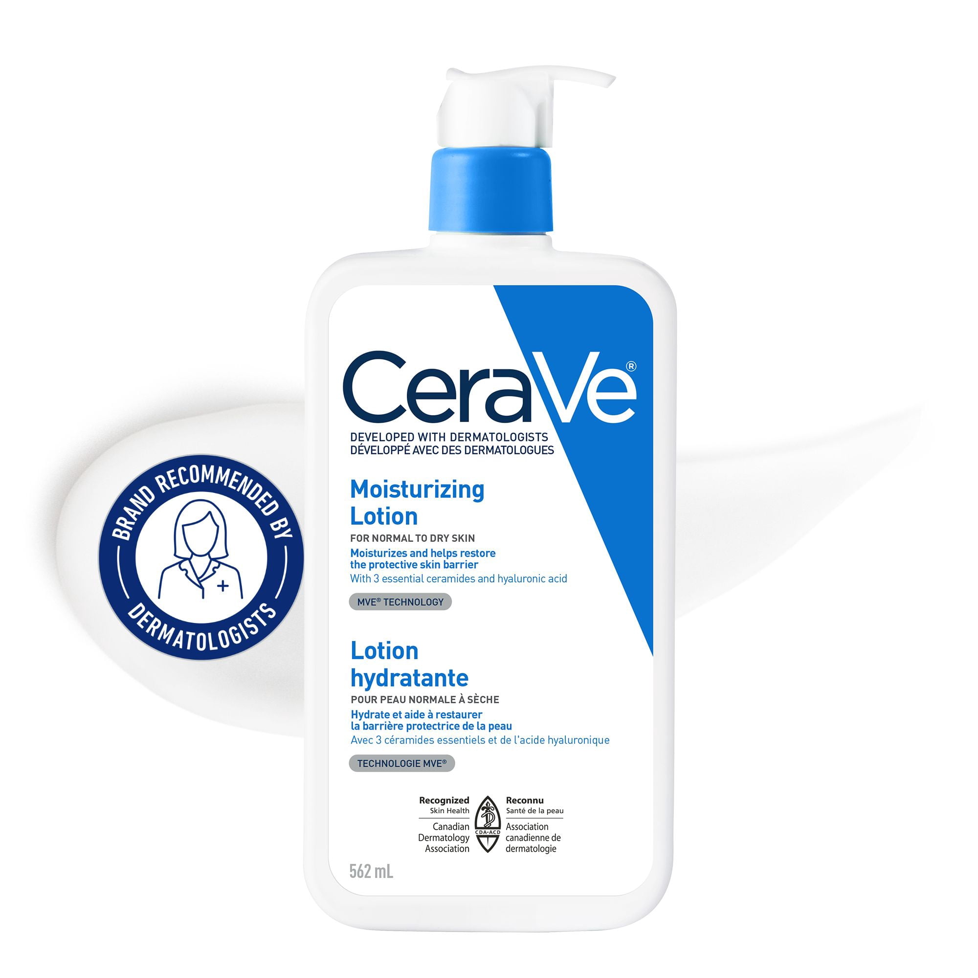 CeraVe Daily Moisturizing Lotion, Lightweight Face and Body Lotion with Ceramides for Normal to Dry Skin, 562mL