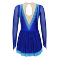 thumbnail image 3 of Miaeowve Robe de Patinage Artistique pour Filles, Robe Justaucorps de Ballet de Patinage à Roulettes, Costume de Performance de Danse, Bleu Royal 10, 3 of 6