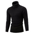 thumbnail image 4 of Men Turtleneck Sweater Pullover Knitted Top Streetwear, 4 of 5