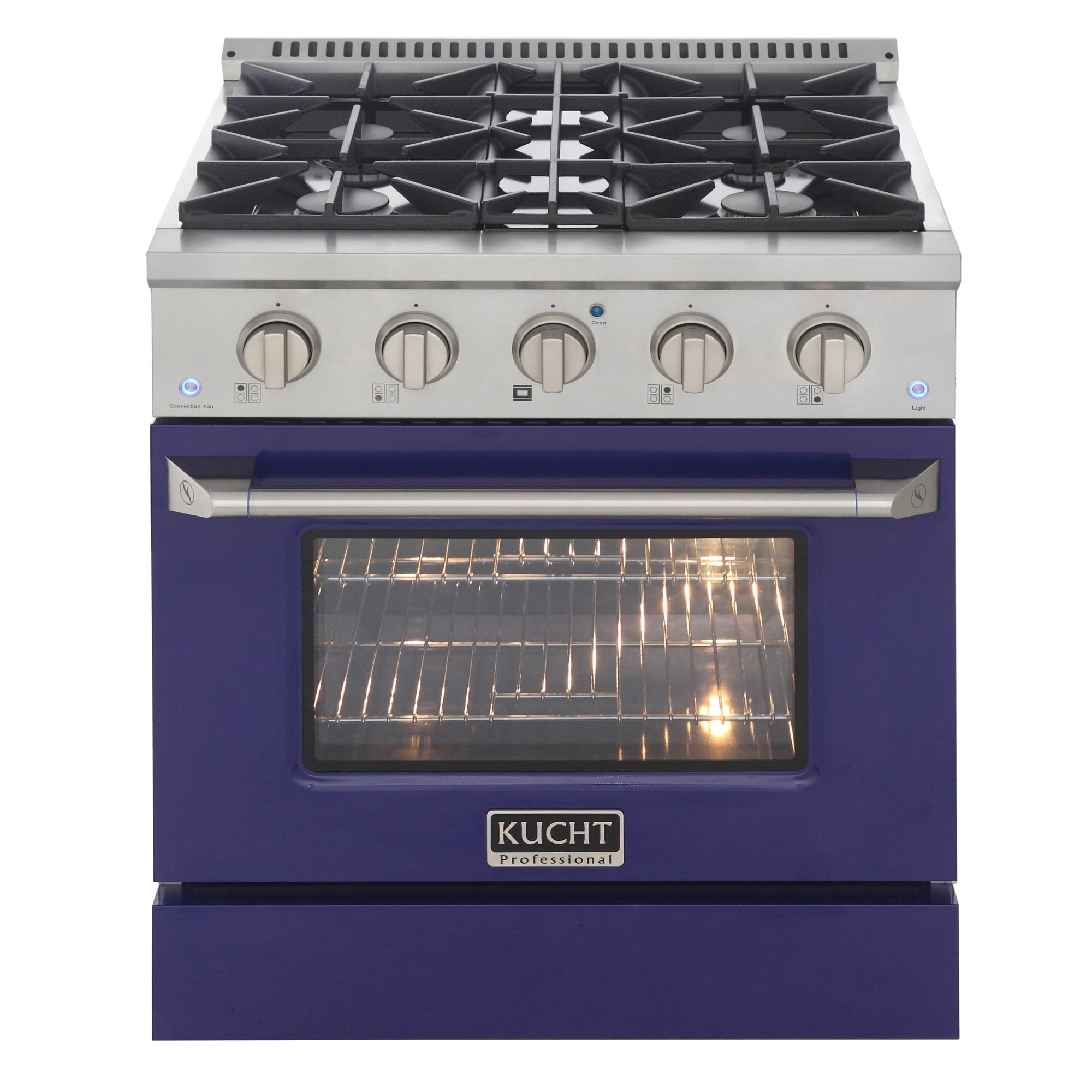 KUCHT Professional 30 in. 4.2 cu. ft. Propane Gas Range with Convection Oven and blue door