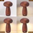 thumbnail image 3 of Haofy Birch Wood Mushroom Lamp with USB Rechargeable, Touch Control Dimmable Bedside Light for Home Decor, 3 of 8
