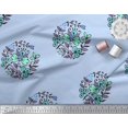 thumbnail image 3 of Soimoi Modal Satin Fabric Leaves & Floral Block Print Fabric by The Yard 42 Inch Wide, 3 of 3
