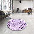 thumbnail image 4 of Ahgly Tapis Rond Lavable en Machine Intérieur Transitionnel Lilas Violet Riche, 3 Pieds Rond, 4 of 7