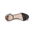 thumbnail image 4 of BLISSFUL STEP Women's Shoes Kitten Heel Ankle Strap Open Toe Sandals Black 9, 4 of 8