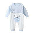 thumbnail image 1 of WEIYLL Girl's Jumpsuits Button Long Sleeve Overall Cartoon Cute Warm Spring Autumn Blue Kids Clothing for 1-3 Months, 1 of 2