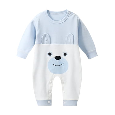 TBWNWG Combinaison pour Enfants, Barboteuse pour Bébés Garçons Filles avec Boutons, Manches Longues, Grenouillères, Salopette, Salopettes pour Enfants, Taille 6-12 Mois