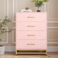 thumbnail image 2 of Commode pour Chambre avec 4 Tiroirs, Meuble Télé Commodes Commode pour Salon Couloir Entrée, Panneau MDF, Blanc, 2 of 7