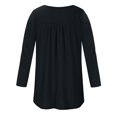 thumbnail image 4 of FAIWAD Tunique Basique pour Femmes Manches Longues Col Rond Blouse Boutonnée Décontractée Plissée Ample, 4 of 6