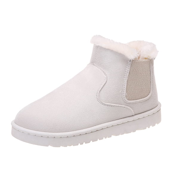 YOUSNH Snow Boots With Warm And Cosy Women's Boots Real Wool Winter Boots for Comfort And Warmth Woman Shoes White 7.5