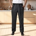thumbnail image 2 of WEIYLL Mens Pants Suitable Kitchen Work Loose Fit Stripe Print Casual White Trousers Size M, 2 of 4