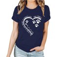 thumbnail image 2 of Meichang T-Shirts de la Saint-Valentin pour Femmes Hauts Mignons Imprimé Cœur Vacances Col Rond Hauts Décontractés Manches Courtes Cadeaux T-Shirts Blouses Liquidation de Printemps, 2 of 3
