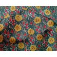 thumbnail image 4 of oneOone Silk Tabby Fabric Leaves & Floral Block Print Fabric BTY 42 Inch Wide, 4 of 5