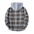 thumbnail image 4 of Ceisia Chemise à Capuche à Manches Longues pour Homme, Décontractée, à Carreaux Patchwork, Boutonnée, Cadeau, 4 of 9