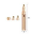 thumbnail image 3 of Rechargeable Body Shaver for Women | Pubic Hair & Leg Trimmer | Ceramic Blades | 3 Replacement Heads | Stainless Steel Precision Face Razor | Waterproof IP7X | 1 Pack | Gold | 16x3cm, 3 of 8
