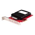 thumbnail image 4 of StarTech.com U.3 to PCIe Adapter Card, PCIe 4.0 x4 Adapter For 2.5" U.3 NVMe SSDs, SFF-TA-1001 PCI Express Add-in Card for Desktops/Servers, TAA Compliant - OS Independent (PEX4SFF8639U3) - Interface adapter - 2.5" - U.3 NVMe - PCIe 4.0 x4 - red - TAA Compliant, 4 of 7