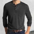 thumbnail image 2 of Stylish Men's Button-Up Long Sleeve T-Shirt for Autumn Casual Wear Comfortable Base Layer for Everyday Use Fashionable Rounded Neck Tee, 2 of 7