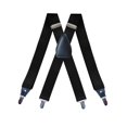 thumbnail image 4 of lionlar Men's Suspenders Elastic Straps Solid Heavy Duty 4 Clips Adjustable Unisex Black, 4 of 7