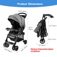thumbnail image 3 of Lightweight Portable Baby Stroller, Compact Fold Travel Stroller with Canopy, Multi-Position Recline & Convenient One-Hand Fold, 3 of 8
