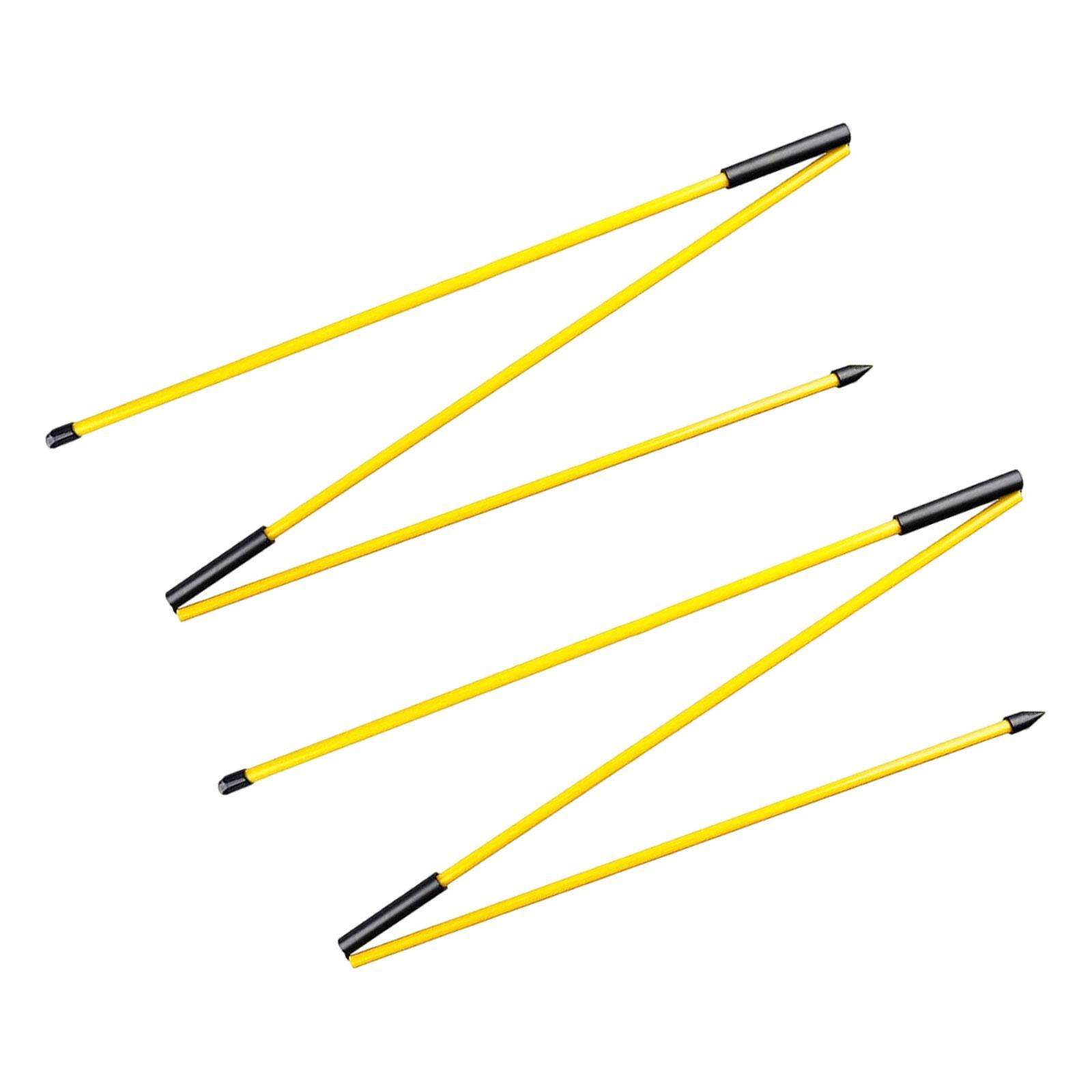 S SÉRENABLE 2 Pièces Bâtons d'Alignement de Golf 48 Pouces pour Swing Pratique Swing de Golf Mettre Jaune