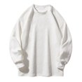 thumbnail image 1 of Yuyuzo Chandails Grande Taille pour Hommes Col Rond Décontracté Automne Manches Longues Doux Chandail Ample, 1 of 7