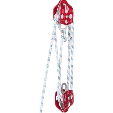 VEVOR Twin Sheave Block and Tackle 7700LBS Pulley 100Ft, 1/2Inch Double Braid Rope