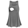 thumbnail image 1 of Pisexur Robe de Maternité Unie pour Femmes à Encolure Dégagée Sans Manches, Robe d'Allaitement, Vêtements d'Allaitement, Jupe de Maternité, Robe d'Été Fluide Évasée, 1 of 4
