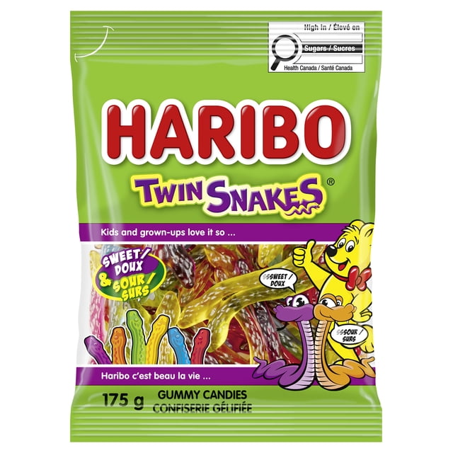 Haribo Twin Snakes Gummy Candy, No Artificial Colours