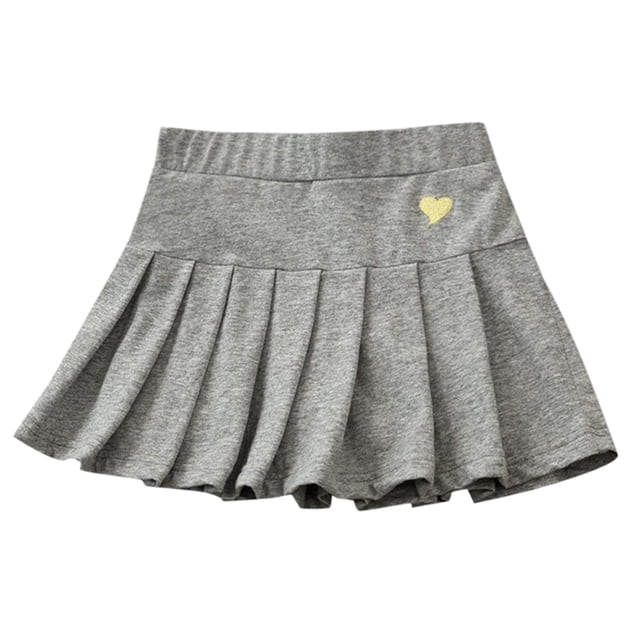 GDREDA Robe d'Été pour Fille Jupe Plissée pour Filles Jupe d'École Jupe Mini Jupe Plissée de Cheer Jupe Patineuse Décontractée Gris, 4-5 Ans