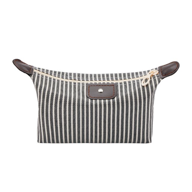 FAROOT Women Waterproof Makeup Bag, Classic Striped Cosmetic Organizer Multifunctional Pouch