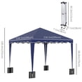 thumbnail image 3 of Outsunny 10' x 10' Pop Up Canopy Tent with Carry Bag Blue, 3 of 10