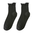 thumbnail image 1 of XIAQUJ Womens Socks with Ruffled Hem And Low Ankle Lace Sock Slippers Black One Size, 1 of 3