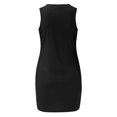 thumbnail image 5 of TJAZFJPA Robes d'Été pour Femmes Nouvelle Jupe Robe Sans Manches pour Femmes Col Rond Plissée Irrégulière Robe d'Été Robe Patineuse Robe Dorée, 5 of 5