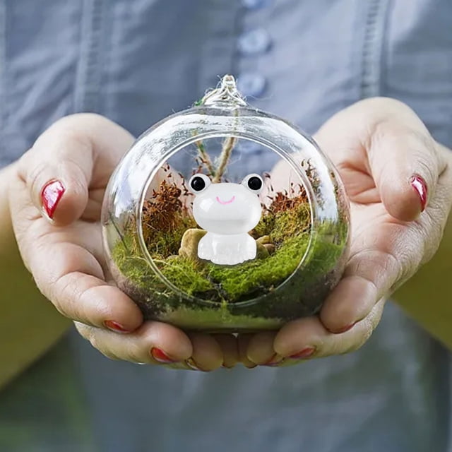 EGNMCR Room Decor Home Decor Micro Ornaments Resin Crafts Moss Fish Tank Landscaping Colorful Fluorescent Night Light Tabletop Small Ornaments Frog Night Light