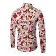 thumbnail image 2 of Innerwin Tunic Shirt Button Down Mens Shirts Daily Lapel Neck Comfy Tops Santa Claus M, 2 of 3