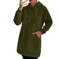 thumbnail image 1 of Timegard Sweatshirts for Women Long Sleeve Hoodies Mid Length Pullover Casual Comfy Dress with Pockets, 1 of 8