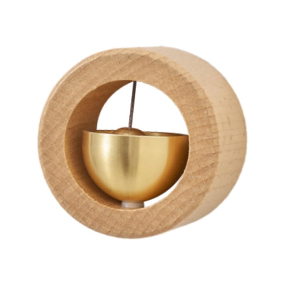 Luzkey Cloche de Boutiquier pour Porte Ouvrante Cloches de Porte Carillon Ornement Cadeau Créatif en Bois Unique pour Réfrigérateur Autocollant Mur Déco Maison Rond